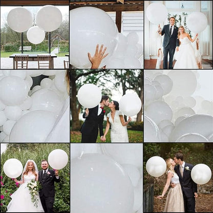 24pcs 18 Inch Big White Balloons Latex Round Balloons Giant White Balloon Jumbo - Image 7