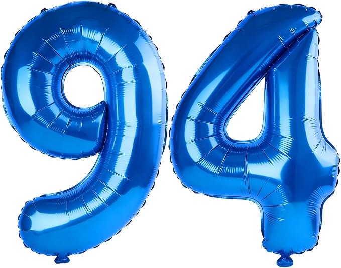 40 Inch Number 94 Balloons for 94th Birthday Party Decorations, 0-100 Dark Blue by FOBELEC