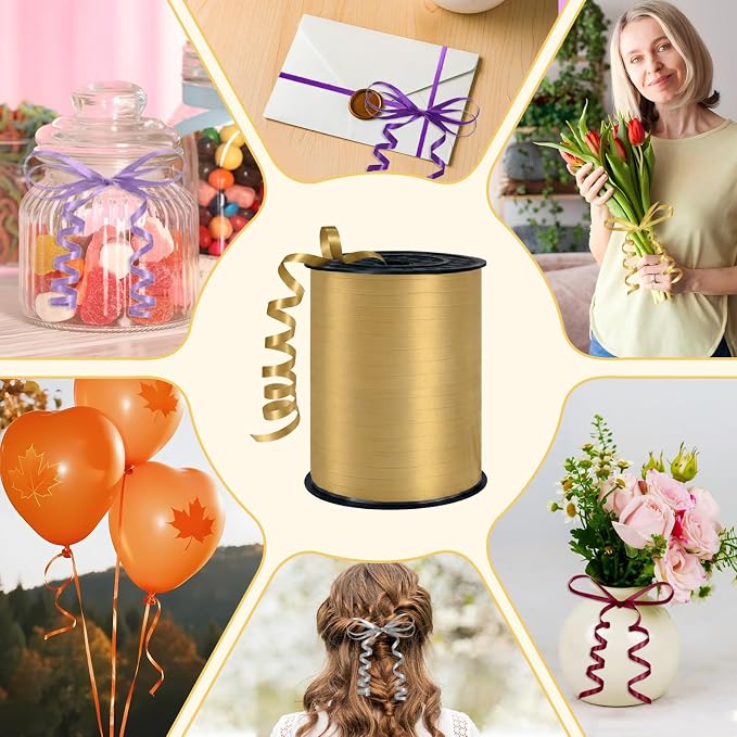 500 Yards Curling Ribbon，Gold Balloon String Ribbon，for Gift Wrapping，Party - Image 3