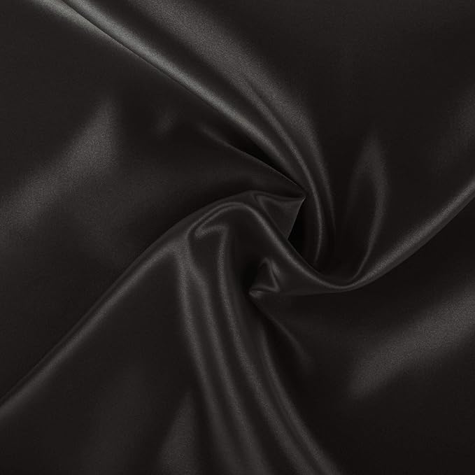 BLISSFORD Black Satin Pillowcase with Zipper for Hair and Skin Care, Feels Soft and Cool Like a Silk Pillowcase, Satin Pillow Cases 2 Pack, Slik Pillow Cover, Queen Size - 20x30