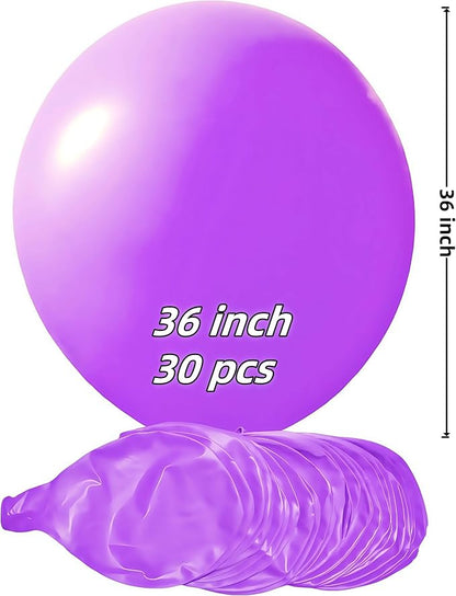 30 Pack Purple Balloons 36 inch Purple Latex Big Balloons - Image 2