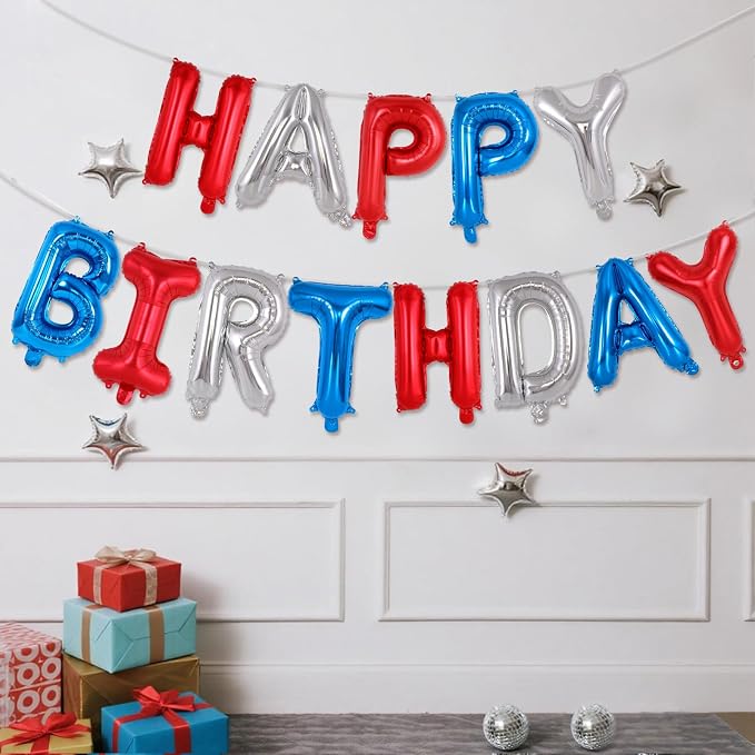 Happy Birthday Balloons Banner, Foil Balloon Personalized Name Letters Balloons - Image 2