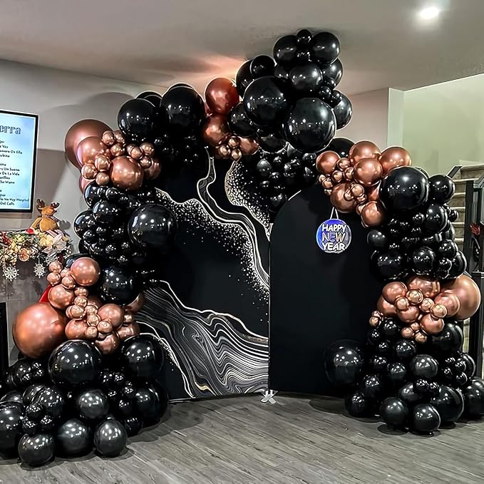 Rose Gold and Black Balloon Arch Kit, ADOINBY 140Pcs Metallic Rose Gold Black - Image 7