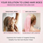 Waterproof Hair Sleeve for Long Hair, Crown Washing Shower Cap Ponytail, Reusable Adjustable, Quick Root Refresh for Shower Gym Travel Pool Beach, Time Saver (Pink+Blue, 2PC)