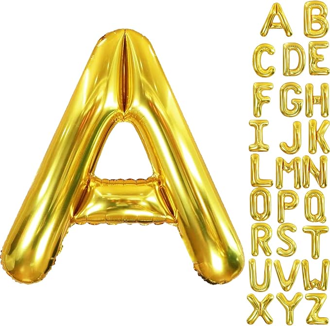 40 Inch Letter Foil Balloons Gold by Aeniaza