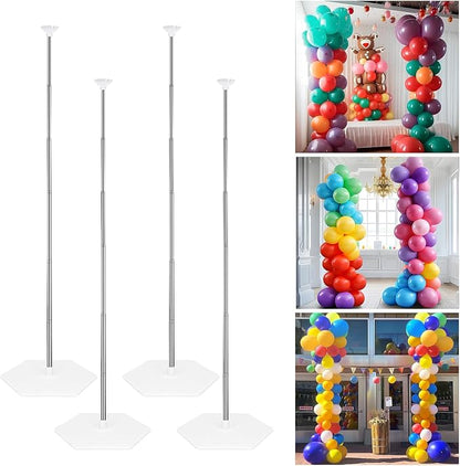 Lechay Balloon Column Stand Set of 4, 6.6ft Adjustable Balloon Stand kit by Lechay