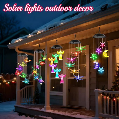 Winzwon Solar Wind Chimes for Outside Garden Yard Patio Decor | Solar Lights - Image 5