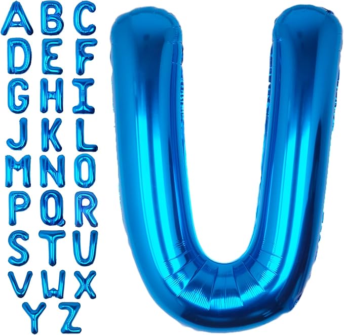 40 Inch Blue Letter U Balloon Big Foil Helium Letter Balloons A-Z | Giant Large by SULALABOO