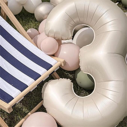 Cream Number Balloons, 40inch Large Beige Number 6 Foil Mylar Helium Balloons - Image 8