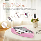 Professional Hot Hair Tools Organizer Bag Portable Travel Heat Resistant Storage Case Pouch for Curling Irons, Flat Irons, Hair Straightener and Styling Tools(17.7" x 3.2"x 3.2")