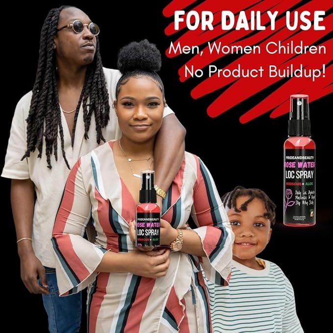 Hibiscus & Green Tea Hair Growth Spray – Trial Size (2oz) Leave-In Moisturizer for Locs & Loose Hair – Promotes Thicker, Fuller, Longer Hair – Natural Scalp & Hair Treatment