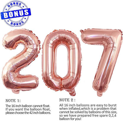 Rose Gold 2027 Foil Number Balloons - Image 4