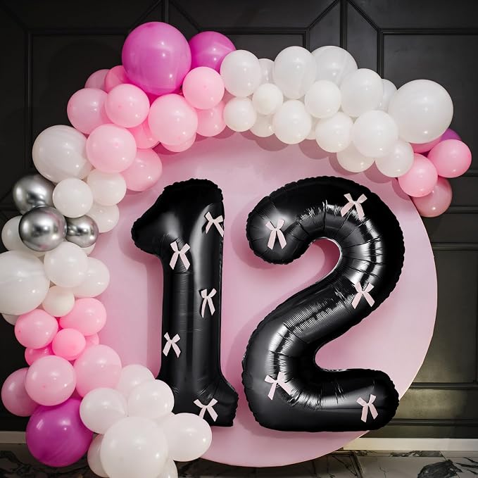 40 Inch Number Balloons with Bow Coquette Birthday Decorations Giant Number 1 - Image 5