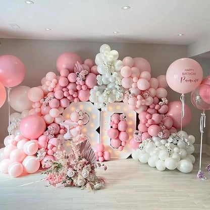 412Pcs Pink Balloon Arch Garland Kit, 18 12 10 5 Inch Pink White Balloon Arch - Image 6
