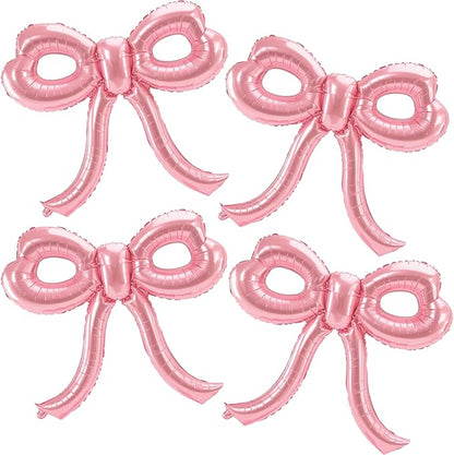 4 Pcs Pink Bow Balloons Bow Party Decorations by Unknown