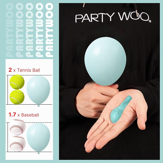 PartyWoo Teal Balloons 50pcs Pastel Teal Turquoise Color 5 Inch | Balloons - Image 3
