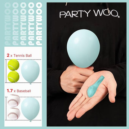 PartyWoo Teal Balloons 50pcs Pastel Teal Turquoise Color 5 Inch | Balloons - Image 3