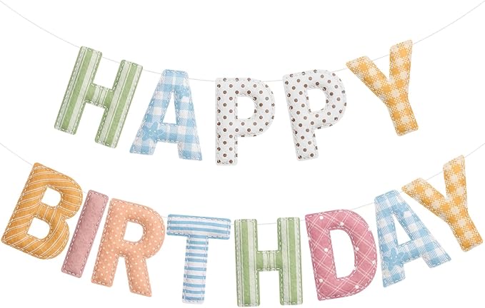 Felt Happy Birthday Garland Rainbow Banner Reusable Happy Birthday Sign Party by Mindsoft