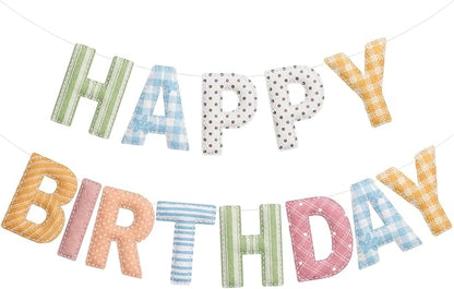 Felt Happy Birthday Garland Rainbow Banner Reusable Happy Birthday Sign Party by Mindsoft