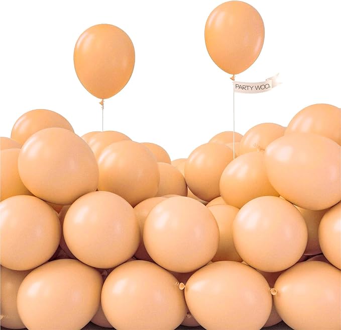 PartyWoo Nude Balloons 100pcs Apricot Fall Neutral Color 5 Inch | Balloons by PartyWoo