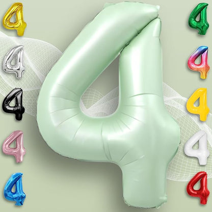 Green Number Balloon 4 Mylar Foil Balloons 32 inch - Image 3