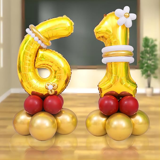Gold Number Balloons Birthday Balloons - Image 5