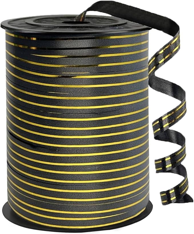 Black Gold Rimmed Curling Ribbon, 219 Yards, Florist Flowers Decor by WUYUEJXI