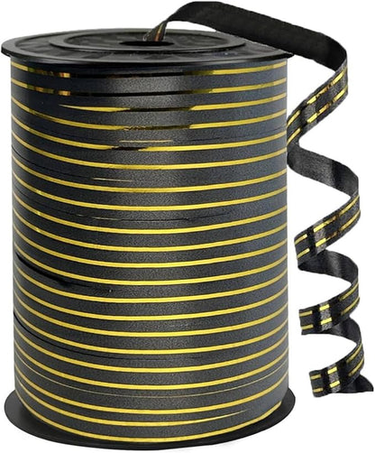 Black Gold Rimmed Curling Ribbon, 219 Yards, Florist Flowers Decor by WUYUEJXI