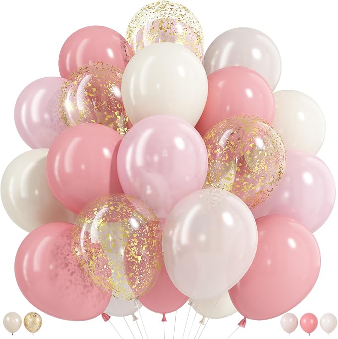 Pink and Gold Balloons by Froova