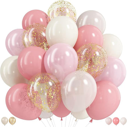 Pink and Gold Balloons by Froova