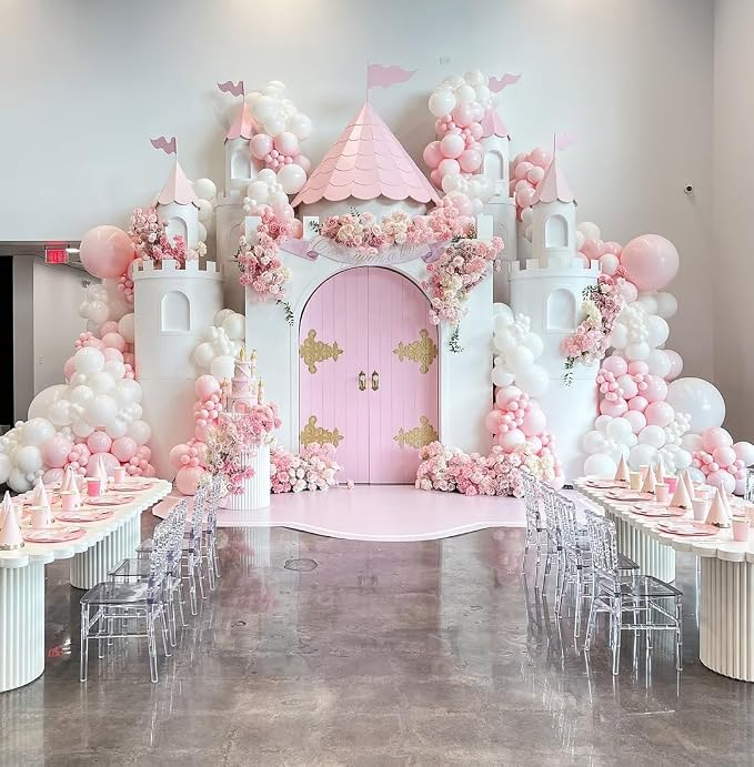 Pastel Pink and White Balloons, 12 Inch 35PCS Light Baby Pink Beige Cream White - Image 8