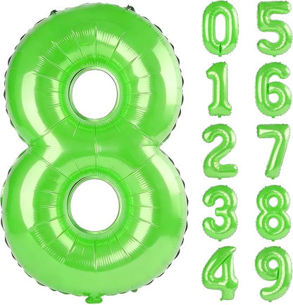 40 Inch Number 8 Balloons for 8th Birthday Party Decorations, 0-100 Fruit Green by FOBELEC