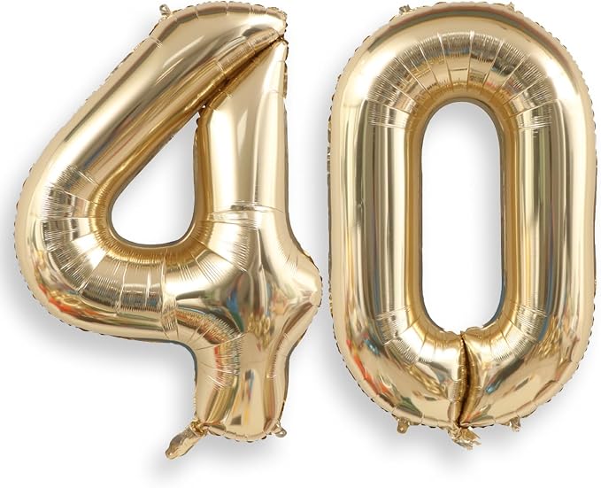 AULE 40 Inch Light Gold 40 Balloon Number Foil 0-9 Birthday Big Numbers | by AULE