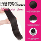 Lashey Straight Clip in Hair Extensions for Black Women 18 Inch 7pcs #2 Dark Brown Hair Extensions Real Human Hair Lace Clip Ins 120g Thick Human Hai