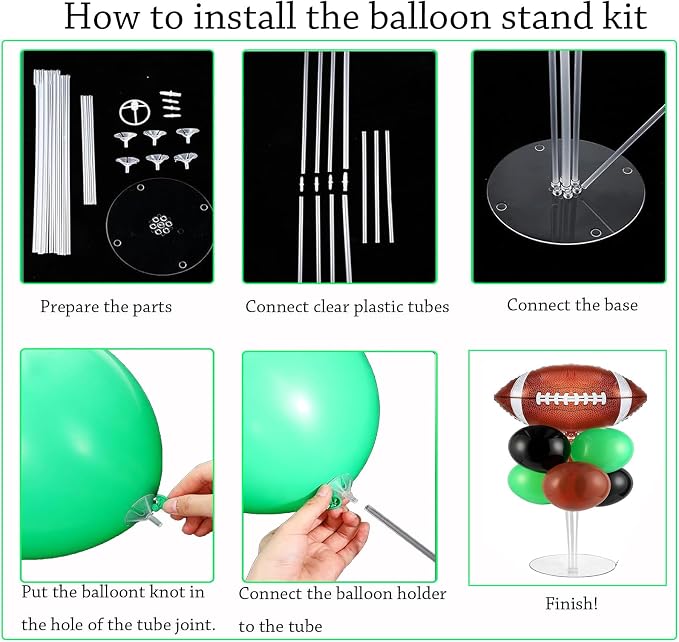 4 Sets Football Party Balloons Stand Kit, Football Party Balloon Centerpiece - Image 3