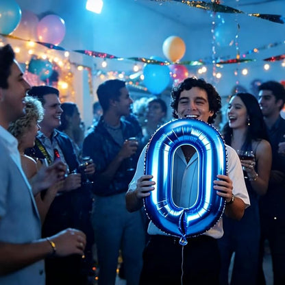 Number Balloons Navy Blue Balloons - Image 6