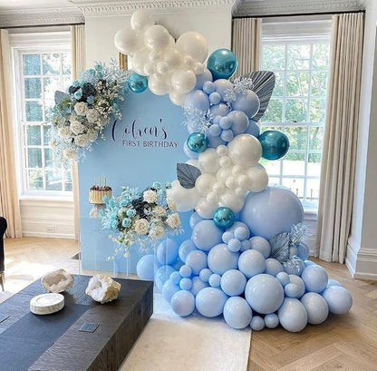 Blue and White Balloon Arch Kit, ADOINBY 140Pcs Pastel Light Blue and White - Image 5