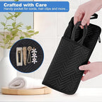 SITHON Hot Iron Holder & Mat, Heat Resistant Hair Tools Travel Bag Portable Hot Tools Organizer Cover Pouch for Curling Irons, Flat Irons, Hair Straightener and Styling Tools (Bag Only) (Black)