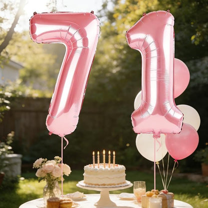 40 Inch Number 71 Balloons for 71st Birthday Party Decorations, 0-100 Jewelry - Image 3