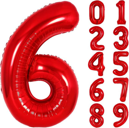 Number Balloons Red Party Balloon by United-UnicornsParty
