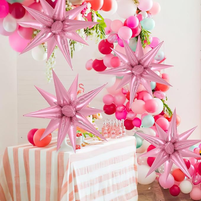 72 Pcs Star Balloons Foil Explosion Balloons Magic 12 Point Star Cone Balloon - Image 3