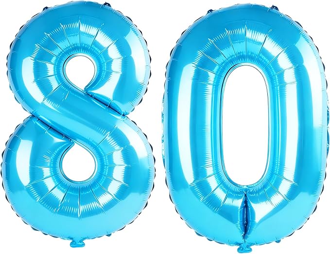 40 Inch Number 80 Balloons for 80th Birthday Party Decorations, 0-100 Jewelry by FOBELEC