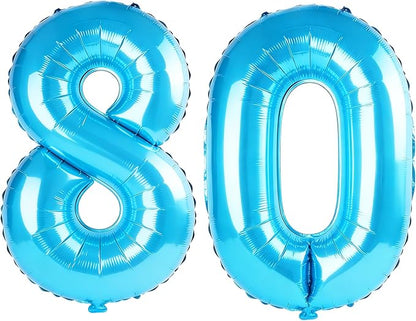 40 Inch Number 80 Balloons for 80th Birthday Party Decorations, 0-100 Jewelry by FOBELEC