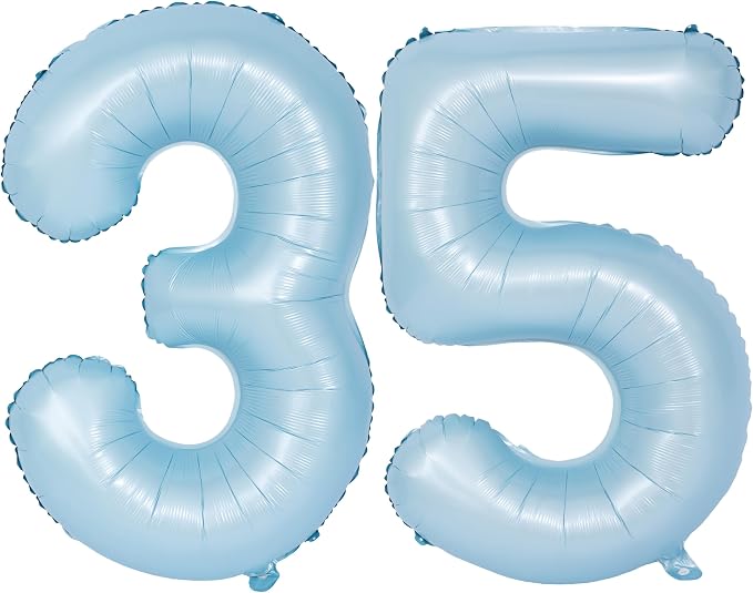 40 In Matte Blue Number Balloons Helium Foil Mylar Balloon Party Digital 35 | by Exquisitehighqualitypartydecorationstomeetyoureveryneed%EF%BC%81