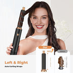 5 in 1 Blow Dryer Brush Set,Hot Air Styler Negative Ion Air Curling Wrap Air Curler, Round Brush Blow Dryer Curling Iron Hair Styling Tools Gift for Dry,Volumize, Straight,Curl,100-120V