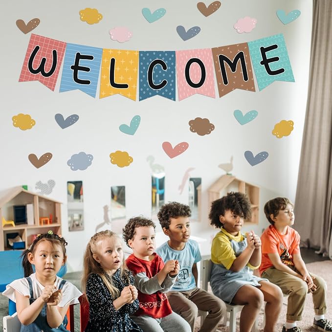 57pcs Boho Rainbow Welcome Banner Welcome Bulletin Board Set - Image 5