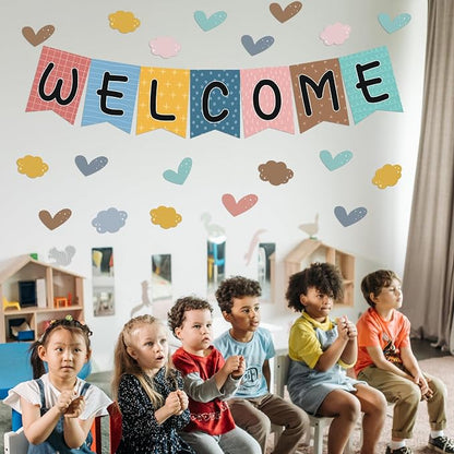 57pcs Boho Rainbow Welcome Banner Welcome Bulletin Board Set - Image 5