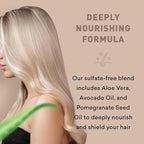 Just Nutritive Shampoo For Blonde Natural & Color-Treated Hair, Neutralize Brassy Tones, No Purple or Blue Shampoo, Paraben Free, Phthalate Free, Silicone Free, 8 oz. Bottle