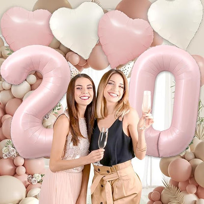 Pink 9 Balloon Number Pastel 9th Birthday Party Decorations - Image 4