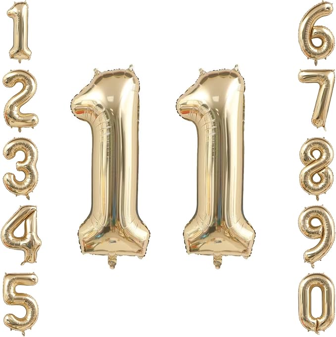 White Gold Number 11 Balloon 40 Inch, Champagne Foil Eleven Decoration | by Unknown